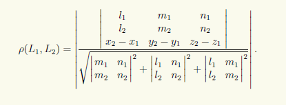 Формула для расстояния p